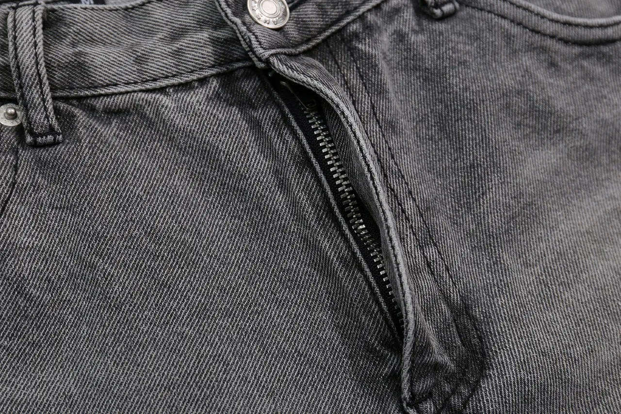 p230 (detail picture) 639#Gallery Dept New Basic Washed Smoke Gray Flared Splicing Jeans American Retro Casual Pants Smoke Gray S~XL